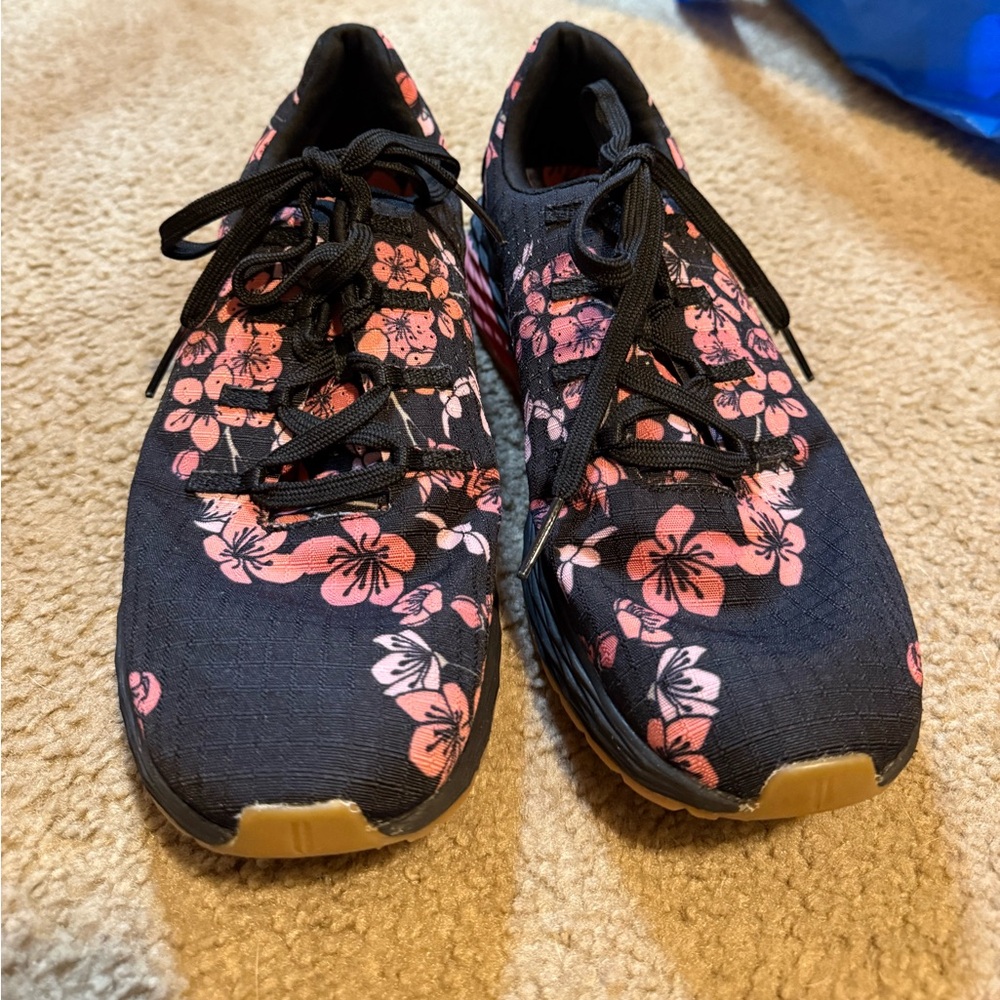 NOBULL Black and Pink Floral Women's Sneakers